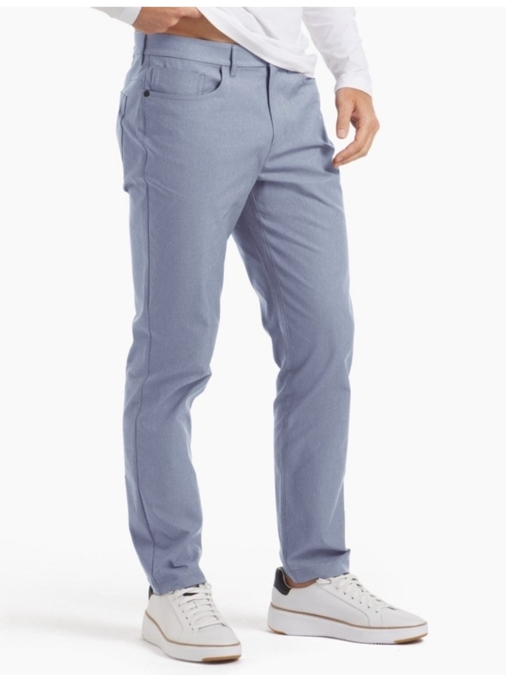 Public Rec Dealmaker 5-Pocket Pant Heather Chambray Blue 35x28